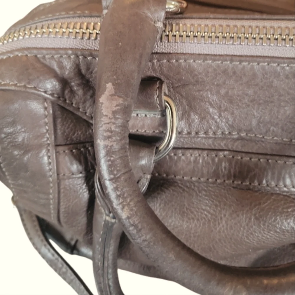 Rebecca Minkoff Small Soft Brown/Tan Distressed Leather Satchel Handbag